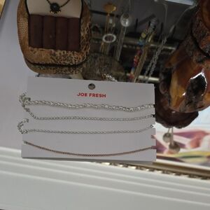 Free Add On With Purchase J.Fresh Silver and Rose Gold Multi-Layer Necklace Set